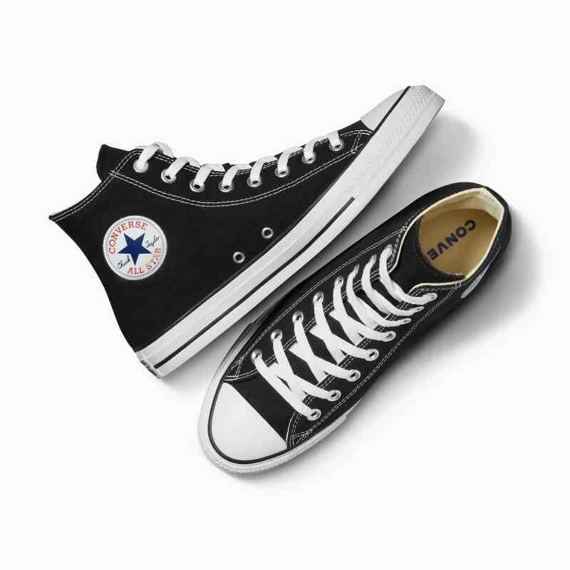 converse black/white high top