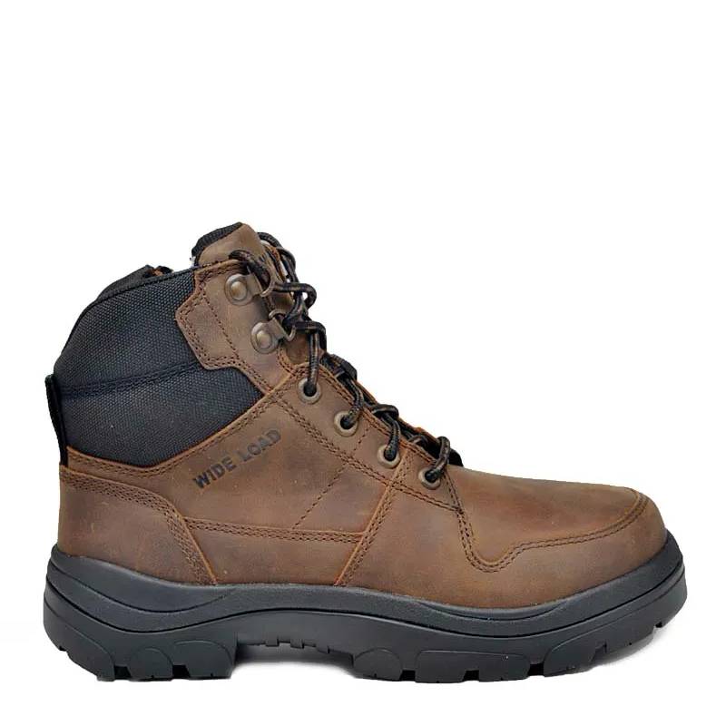 Wide load mens non safety brown boot