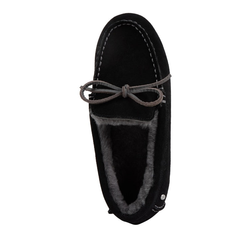 Emu sandrine black womens sheepskin moccasin