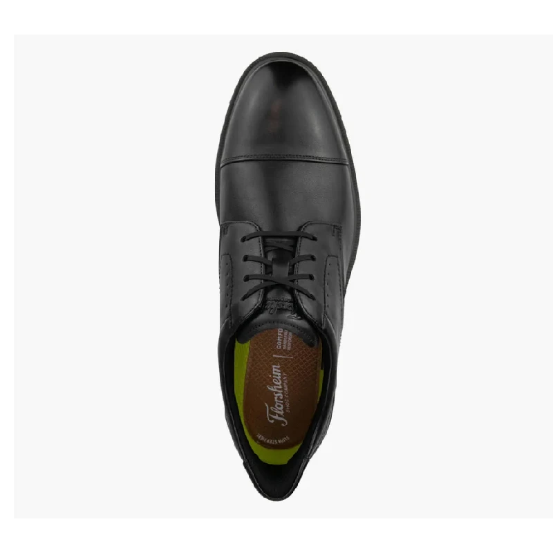 florsheim highrise cap black mens lace up dress shoe