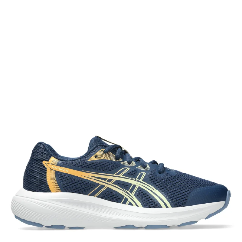 asics gel contend 10 gs blue lace up kids jogger