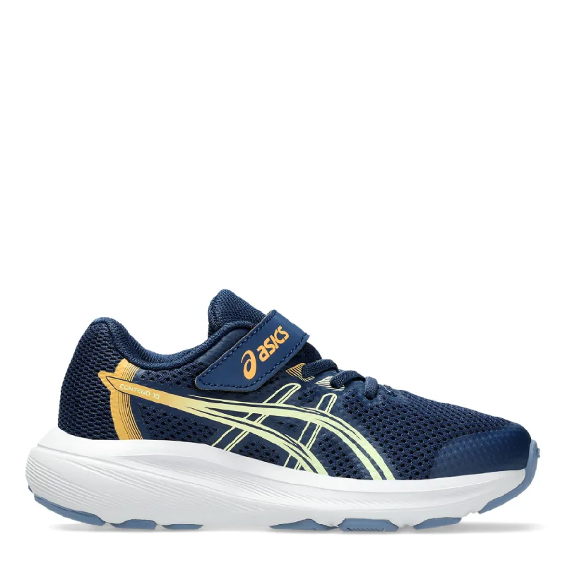 asics contend ps blue velcro kids jogger