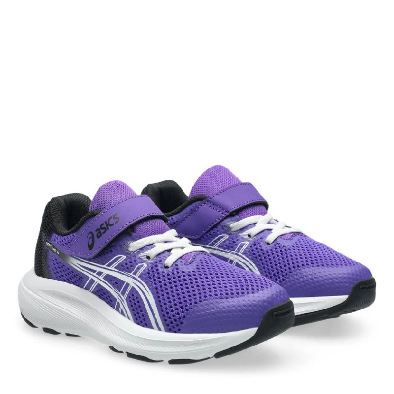asics contend 10ps kids purple velcro adjustable sneaker