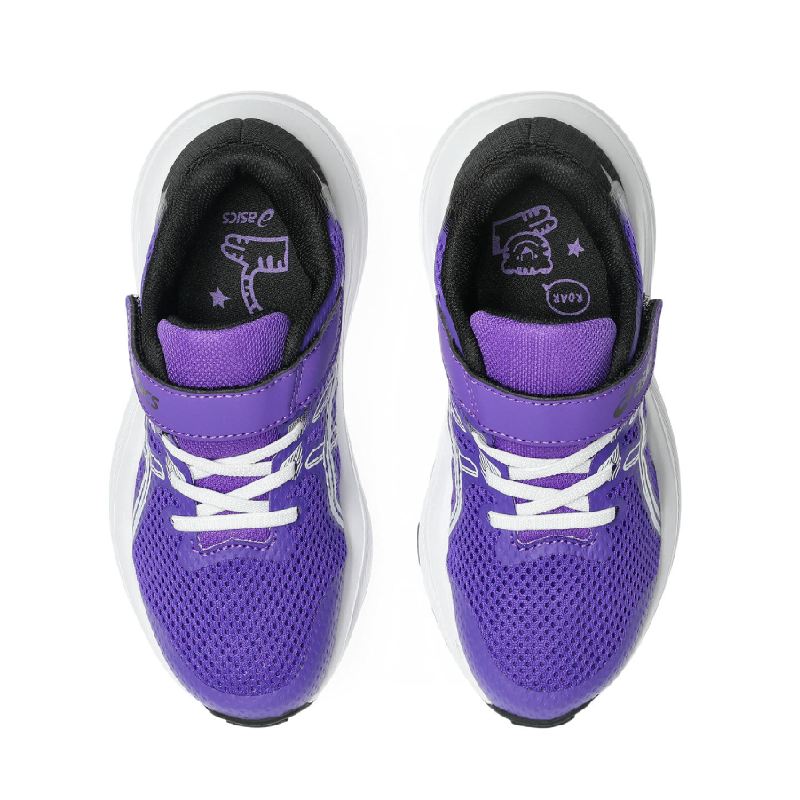 asics contend 10ps kids purple velcro adjustable sneaker