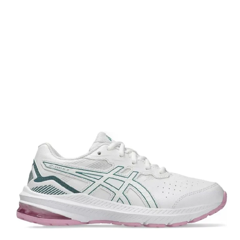 asics gt 1000sl 2 kids white leather joggers