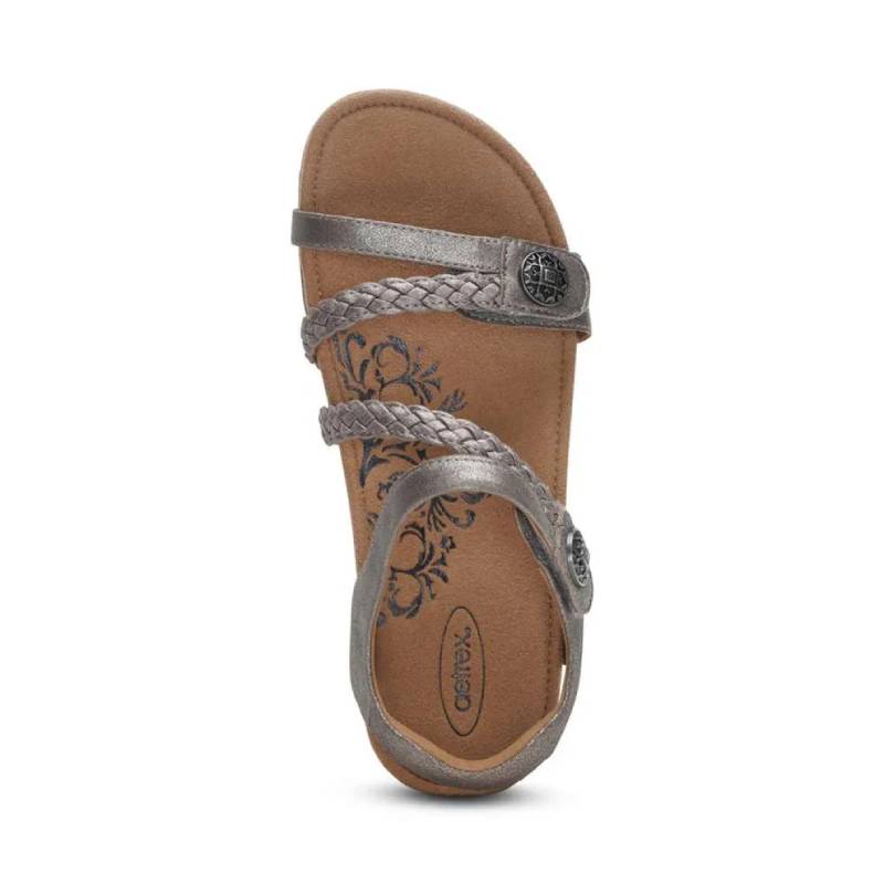 Aetrex jillian silver sandal