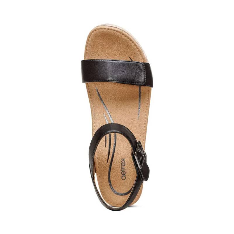 Aetrex Sydney black sandal