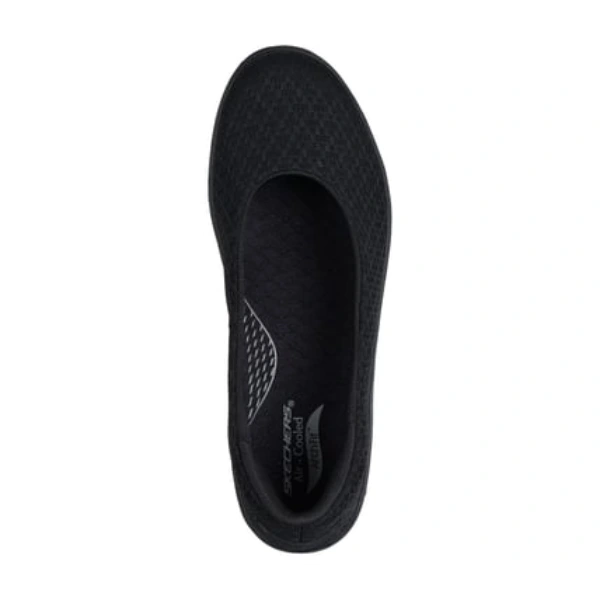 skechers aubrey black womens ballet flat