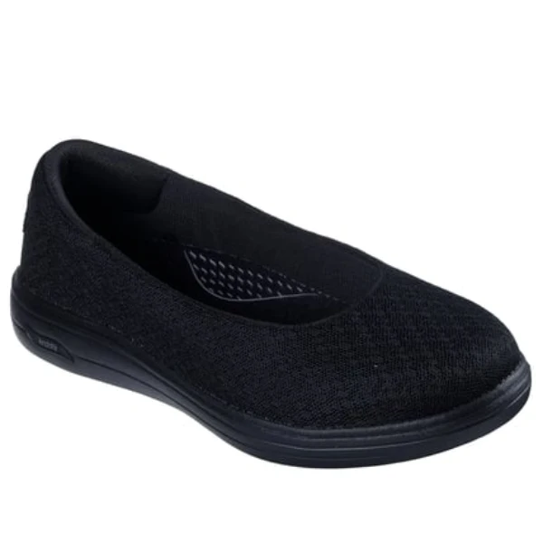 skechers aubrey black womens ballet flat