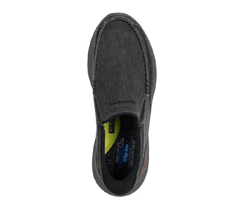 Skechers pollard - Rohan black mens slipon