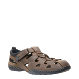 hush puppies sentry brown mens sandal with a closed toe