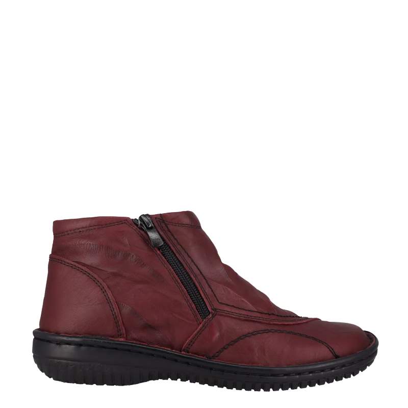 Cabello 5250 burgundy womens zip boot