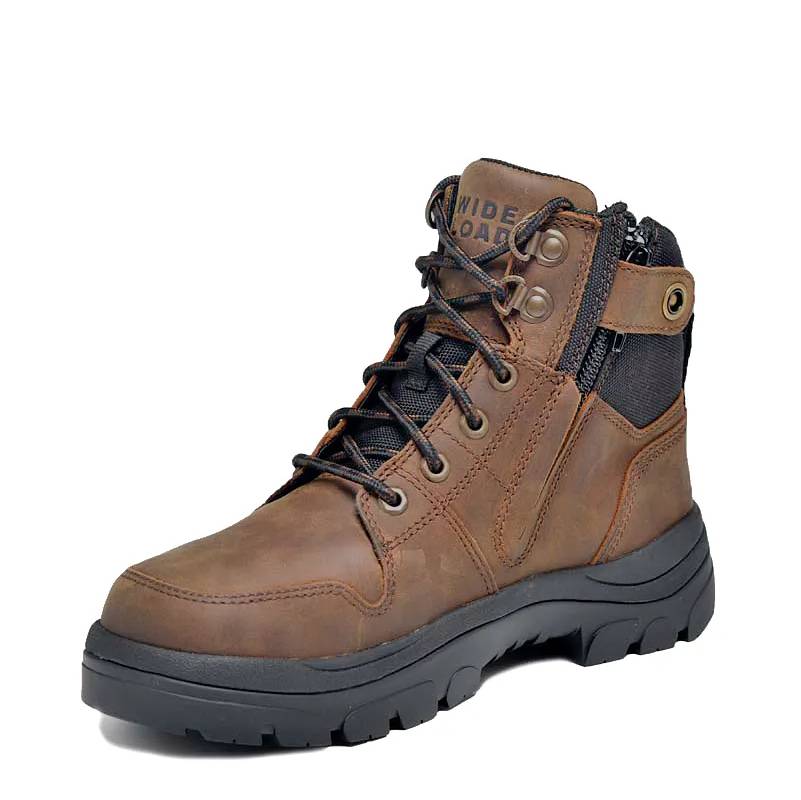Wide load mens non safety brown boot