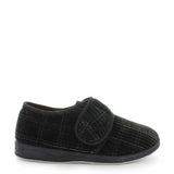 Panda eli grey check mens velcro slipper