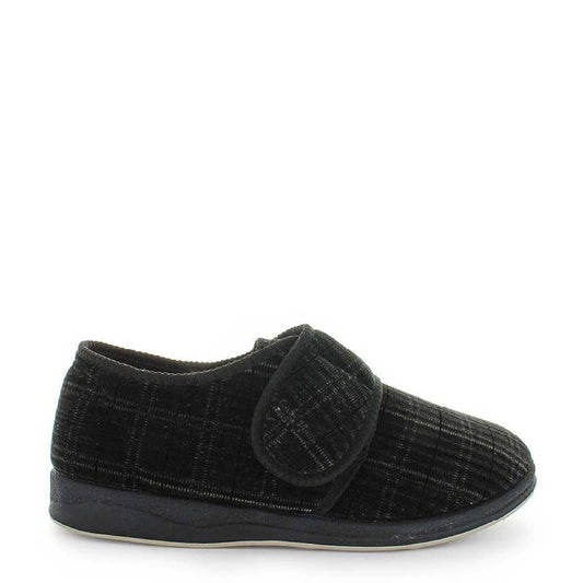 Panda eli grey check mens velcro slipper