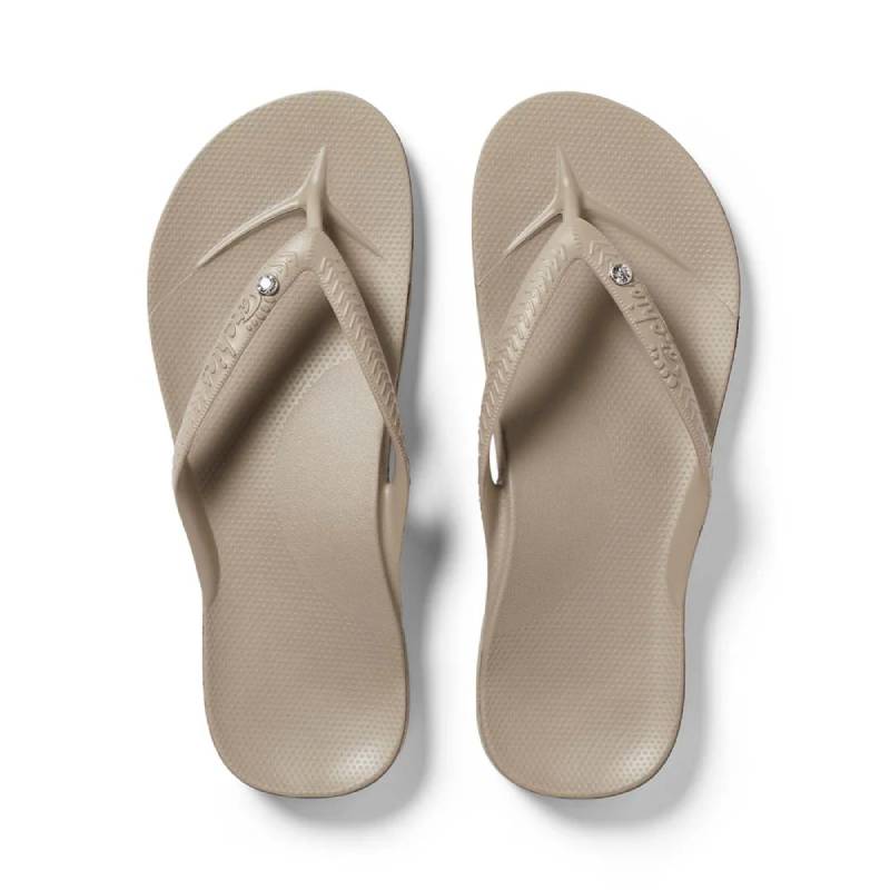 Archies taupe crystal thong