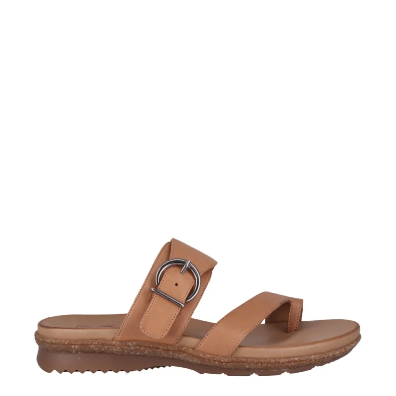 Cabello Archy tan womens adjustable scuff