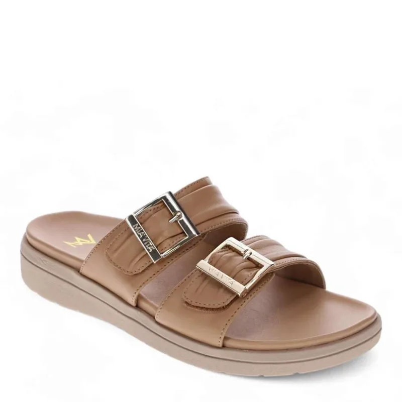 mia vita bowie fawn womens leather slide