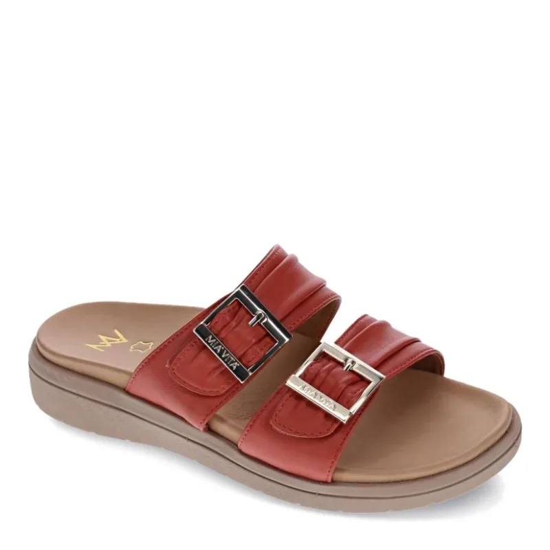 mia vita bowie terracotta leather scuff