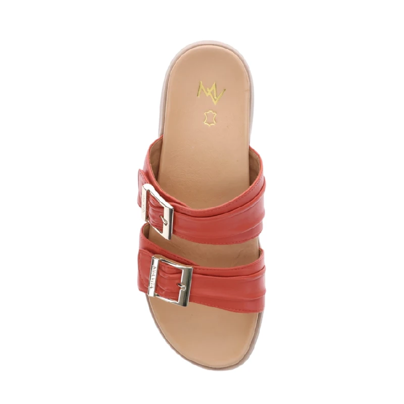 mia vita bowie terracotta leather scuff