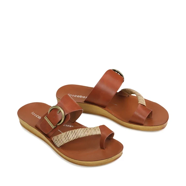 los cabos bria cognac womens slide