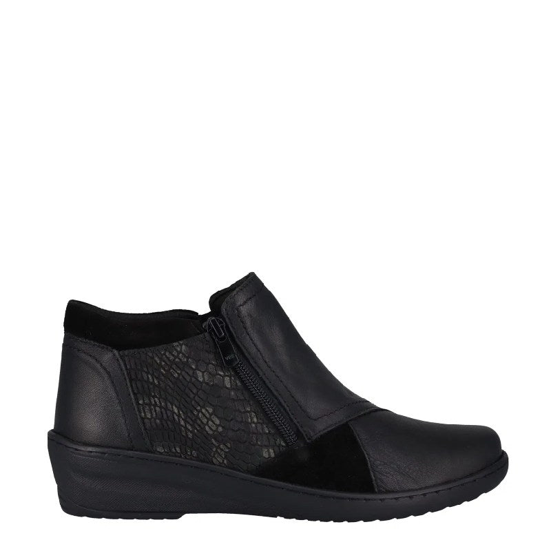 Cabello cp462 black leather zip boot
