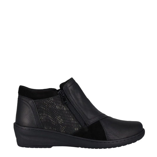 Cabello cp462 black leather zip boot