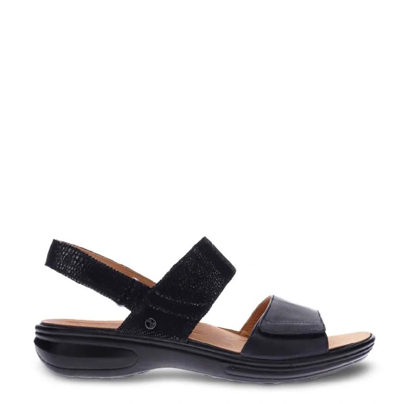 revere como black lizard adjustable sandal for women