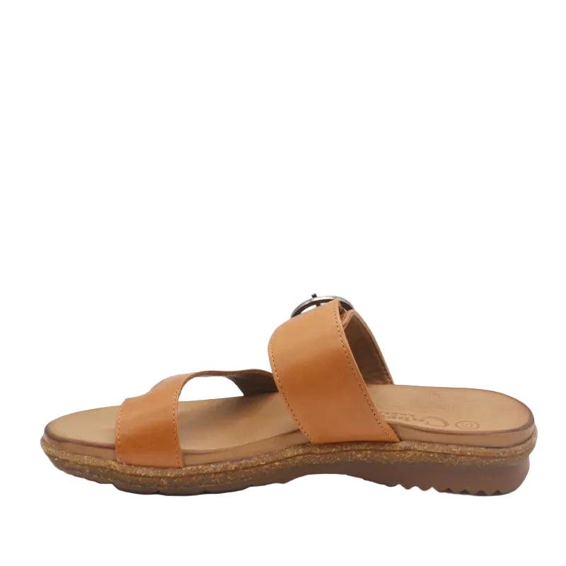 Cabello Archy tan womens adjustable scuff