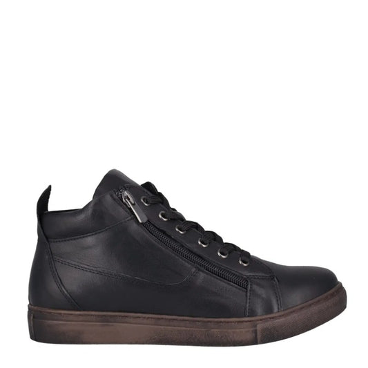Cabello EG1570 black ladies lace up boot