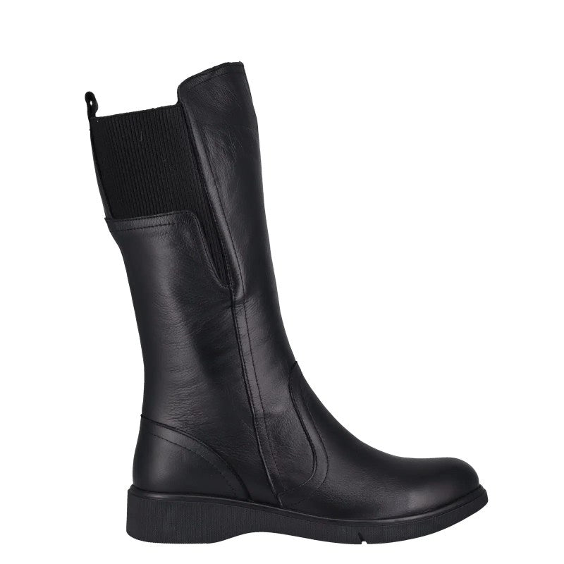 Cabello Envy black long leather boot