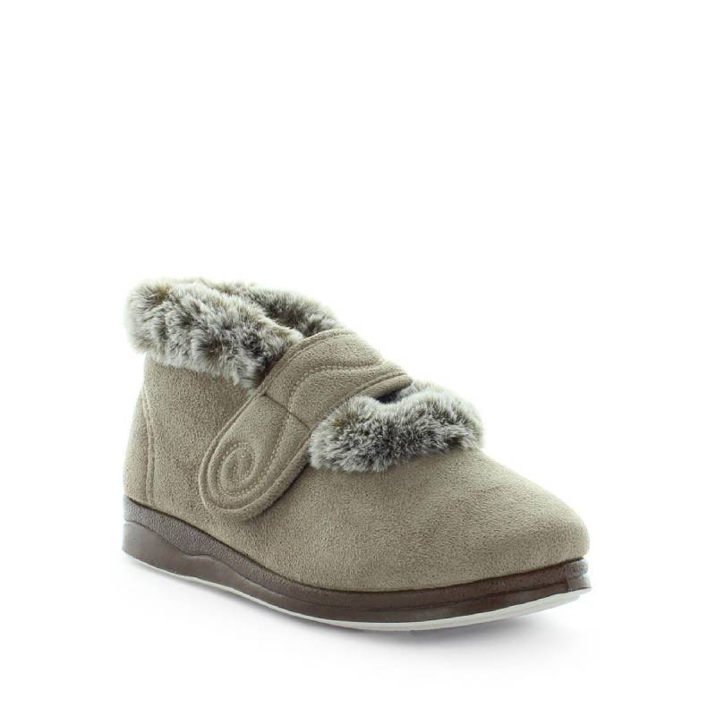 Panda emee taupe adjustable womens slipper
