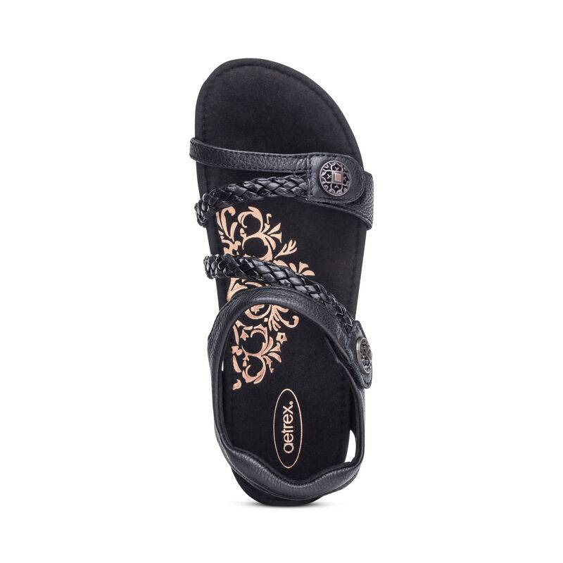 Aetrex lillian black sandal