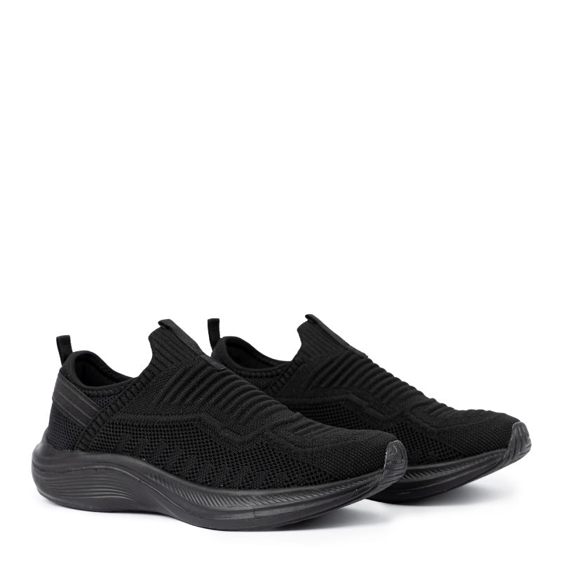 Sfida sportif womens black slip on trainer