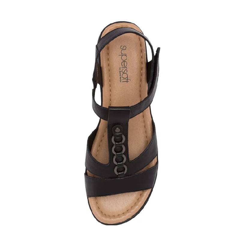 Supersoft Frankie black womens sandal