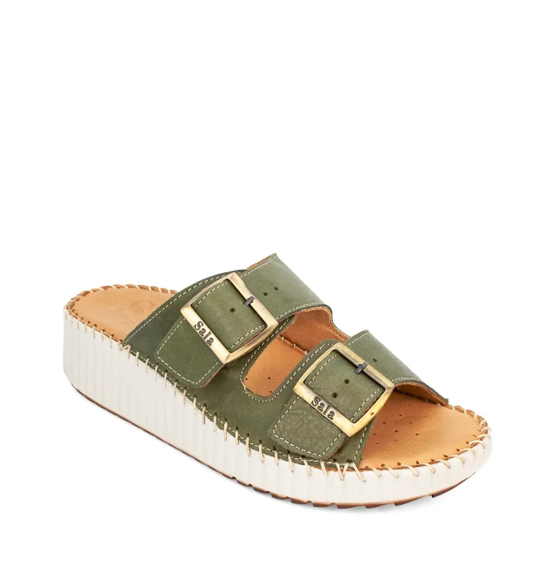 Sala solena dark olive womens adjustable comfort scuff