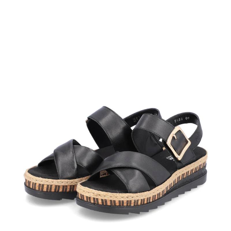 Rieker V7951 Black womens sandal