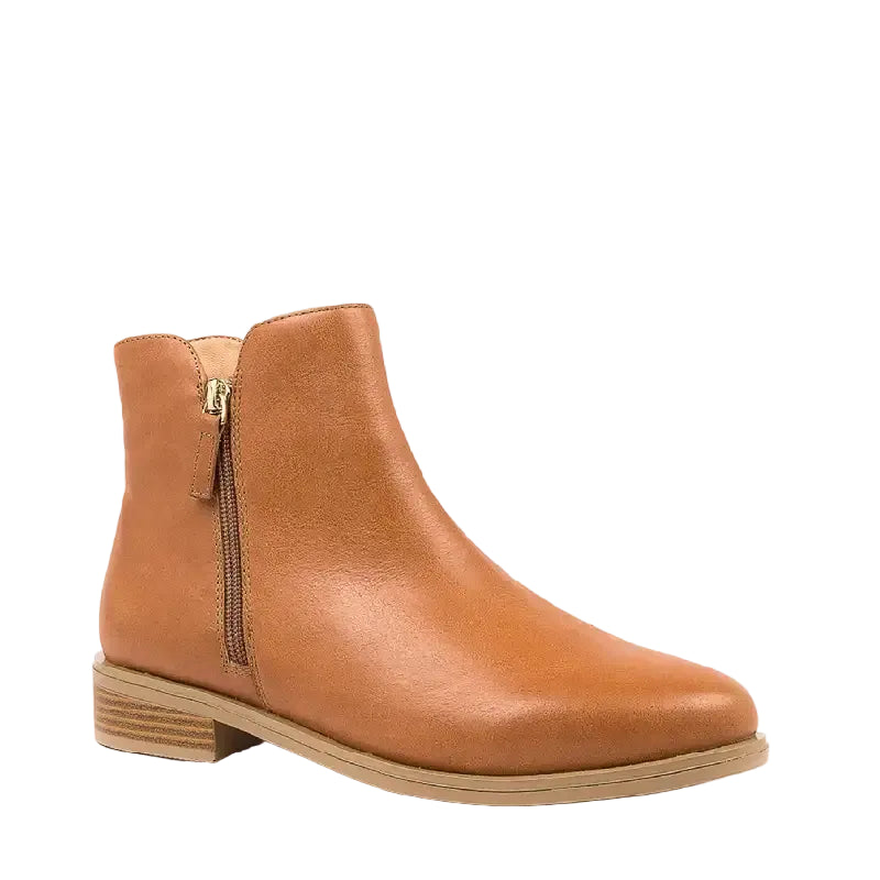 Ziera skylars tan womens orthotic boot with twin zips