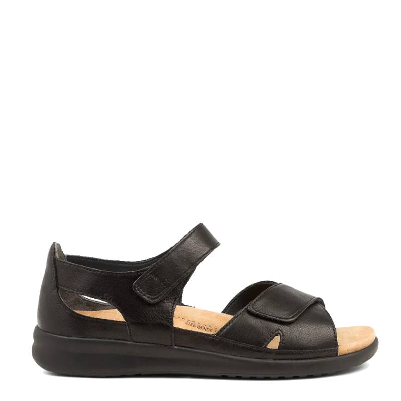 Ziera Bronn black womens adjustable wide fit sandal