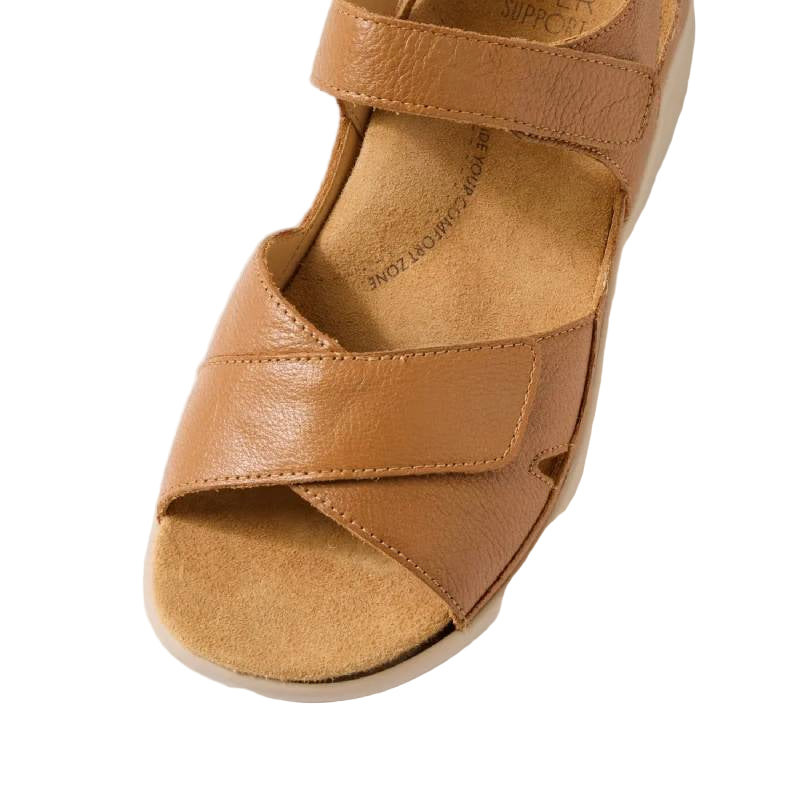 ziera bronn tan extra wide womens adjustable sandal