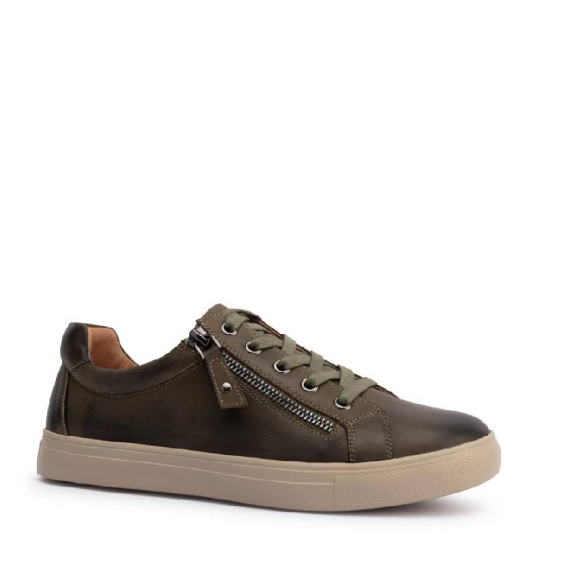 Klouds cara plain, womens lace up with zip