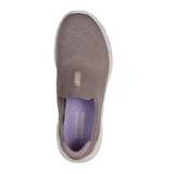 skechers go walk 8 womens taupe slip on sneaker