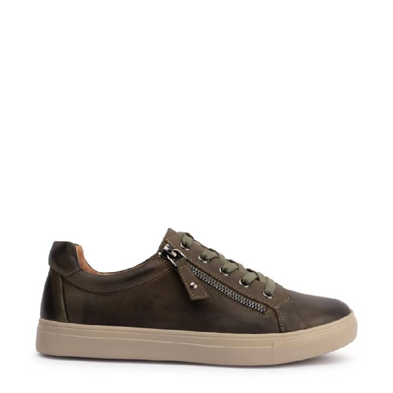 Klouds cara plain, womens lace up with zip