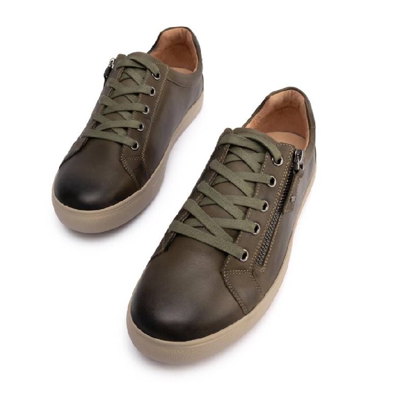Klouds cara plain, womens lace up with zip