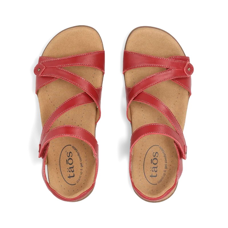 taos bigtime red womens adjustable sandal