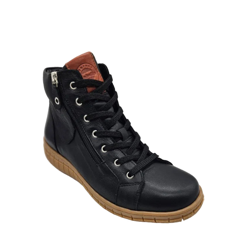 Cabello reagan black womens lace up boot