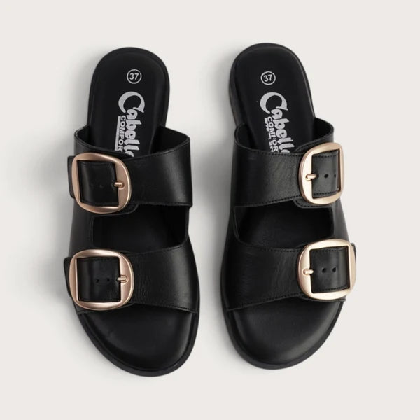 Cabello yoyo black womens leather slide