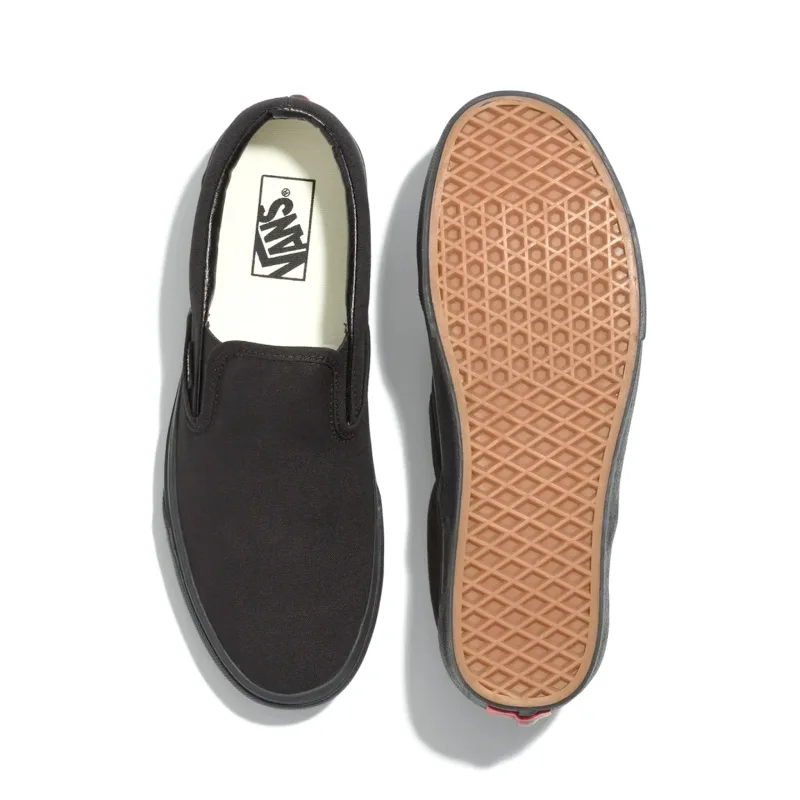 Vans classic all black canvas unisex slip on