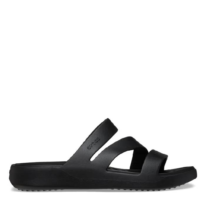crocs getaway strappy black womens slide
