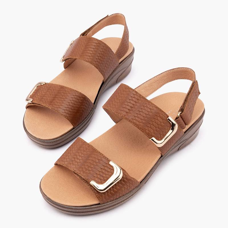 klouds elegance caramel ladies sandal